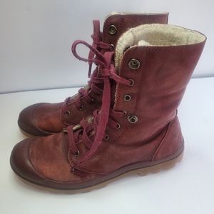 Palladium burgundy combat boots 11